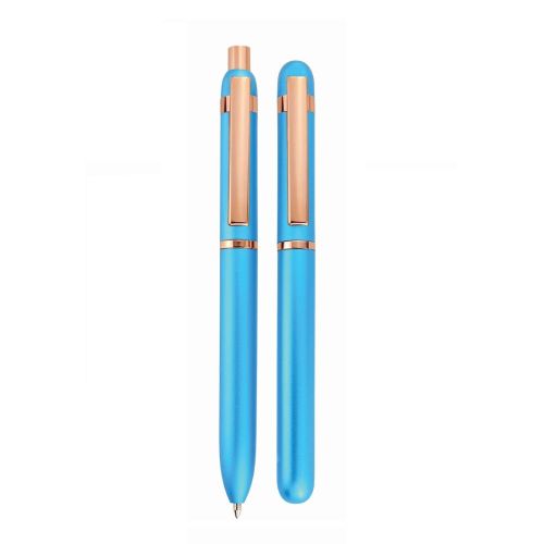 Комплект ролер и автоматична химикалка Lastva Ventura Blue&amp;Gold, метални, в кутия — Joya.bg 1
