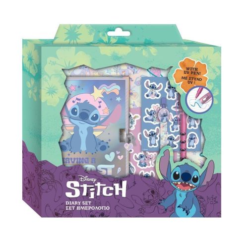 Комплект таен дневник с катинар Diakakis STITCH със стикери, две магически химикалки — Joya.bg 1