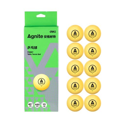 Комплект топчета за тенис на маса Deli Agnite F2396Y, жълти, кутия 10 бр.