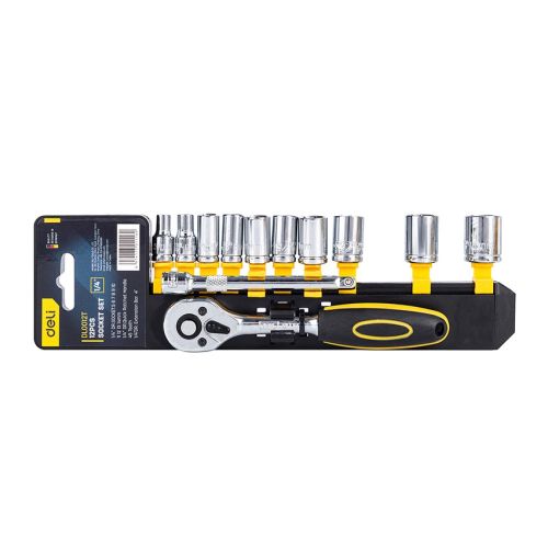 Комплект тресчотка Deli TOOLS с 10 вложки EDL0012T  — Joya.bg 1