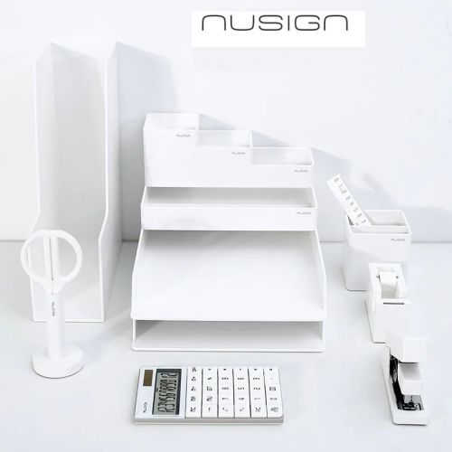 Комплект за бюро Nusign Classic ENS003, 13 части, хоризонтални/вертикални поставки и аксесоари, бели 1