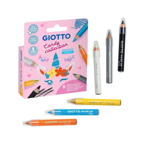 Комплект за рисуване на лице GIOTTO Candy Make-up Happy, 6 молива 1