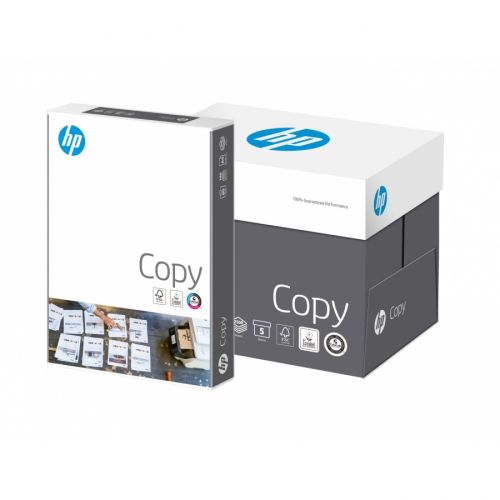 Копирна хартия HP Copy, А4, 80 г, бяла, CIE белота 146, FSC, кашон 5 пакета х 500 л. 1