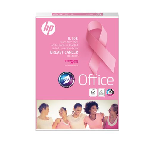 Копирна хартия HP Pink Ream, А4, 80 г, бяла, CIE белота 153, PEFC, пакет 500 л. — Joya.bg 1