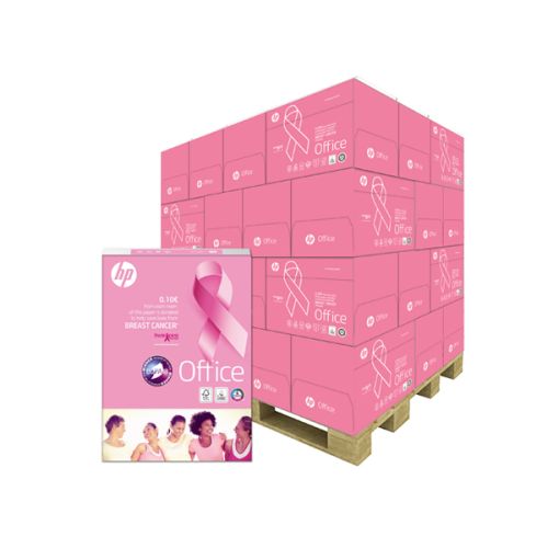 Копирна хартия HP Pink Ream, А4, 80 г, бяла, CIE белота 153, PEFC, палет 240 пакета х 500 л. — Joya.bg 1