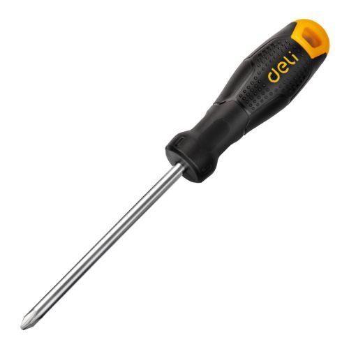 Кръстата отвертка Deli TOOLS ED626150, PH2х150 мм, CR-V, магнитен връх, черна — Joya.bg 1
