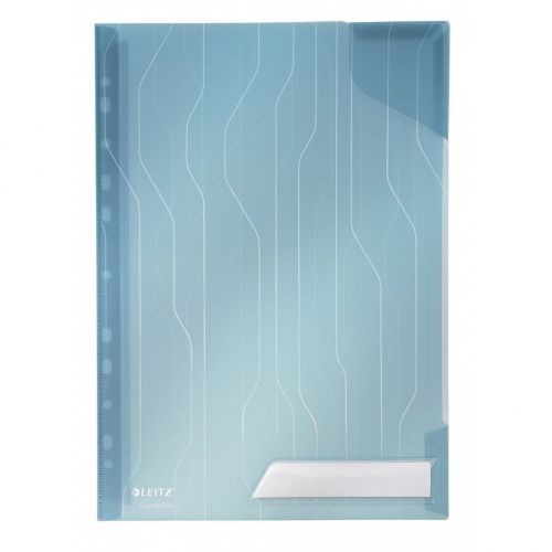 L-образен джоб LEITZ CombiFile, A4, РР 200 mic, с европерфорация, релефен мат, прозрачносин, 5 бр. — Joya.bg 1