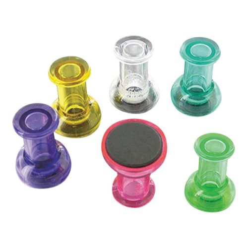 Магнити за бяла дъска Bi-Office, colour cristal pin, цветни, комплект 6 бр. — Joya.bg