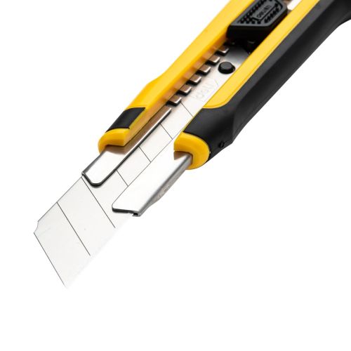 Макетен нож Deli TOOLS, EDL025, SK4, острие 25 мм, с метален водач, жълт — Joya.bg 1