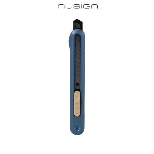 Макетен нож Nusign Classic ENS063, SK5, 196х56х24 мм, черно острие 9 мм, метален водач, син 1