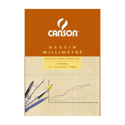 Милиметрова хартия Canson, A4, офсет 90 г, Buff print (бежова), блок 50 л. — Joya.bg 1
