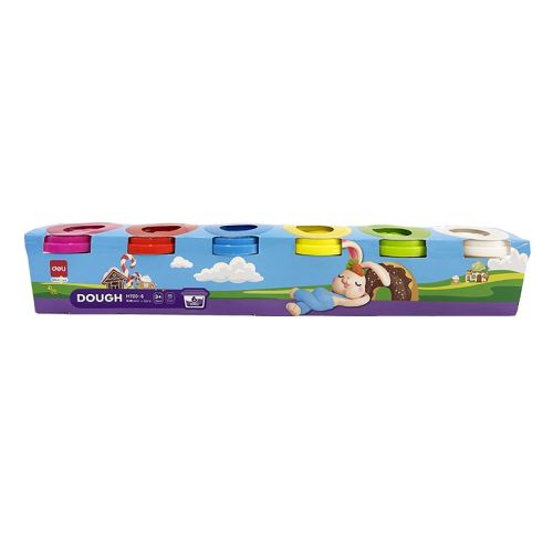 Моделин Deli Genius EH720-6, 6 цвята х 114 г, в кофички 1