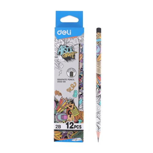 Молив без гума Deli Arti Graff EU53300, шестоъгълно тяло, 2B — Joya.bg 1