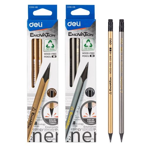 Молив с гума Deli Enovation EC018-HB, триъгълно тяло, HB — Joya.bg 1