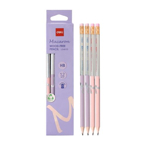 Молив с гума Deli Macaron EU54800, шестоъгълно тяло, HB — Joya.bg 1