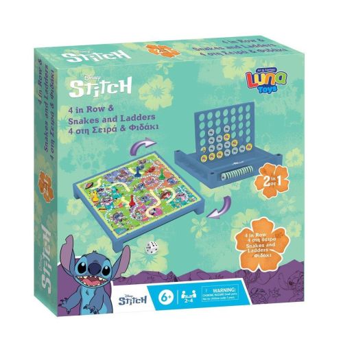 Настолна игра 2 в 1 LUNA Toys LILO &amp; STITCH, Змии и стълби + Свържи четири — Joya.bg 1
