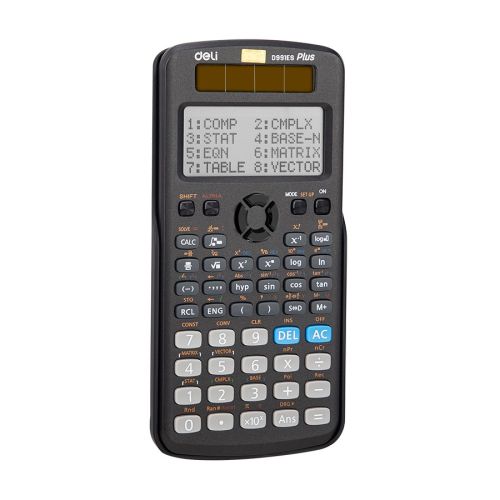 Научен калкулатор Deli ED991ES, 10+2 dgt, 171.9х83х17.5 мм, черен, с капак 1
