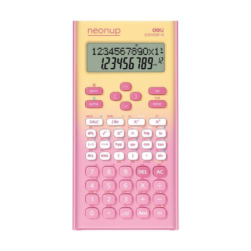 Научен калкулатор Deli Neonup ED300SR-N, 300 функции, 10+2 dgt, 162х82х20 мм, розово-жълт 1