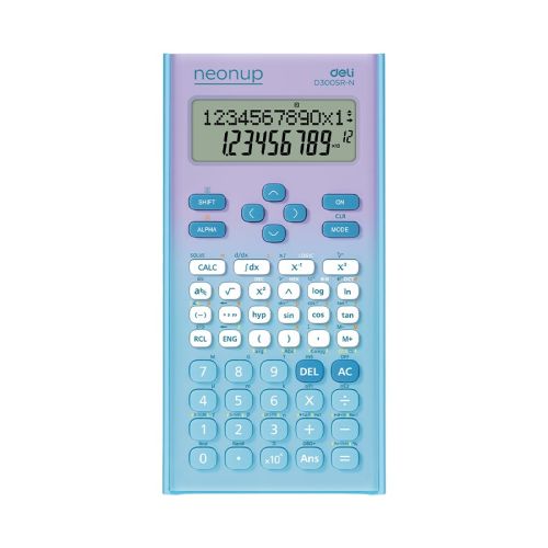 Научен калкулатор Deli Neonup ED300SR-N, 300 функции, 10+2 dgt, 162х82х20 мм, синьо-лилав 1