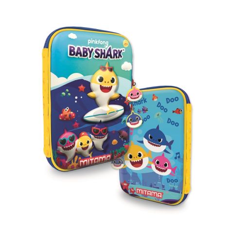 Несесер с пълнеж MITAMA Baby Shark 3D от 8 флумастери и 8 восъчни пастели 1