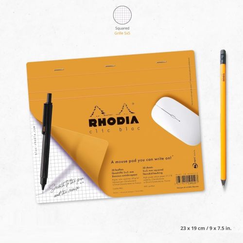 Пад подложка за мишка RHODIA Mouse Mat 19410C, 19х23 см, 30 л., офсет с квадратчета 80 г — Joya.bg 1