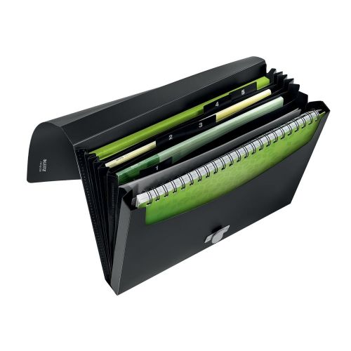 Папка с 5 отделения Leiz Recycle, A4, рециклиран РР, черна 1
