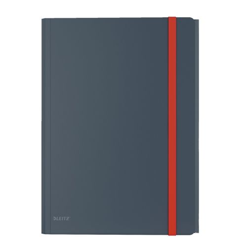 Папка с ластик и 3 капака LEITZ Cosy, A4, РР, с разширение и джоб, тъмносива — Joya.bg 1