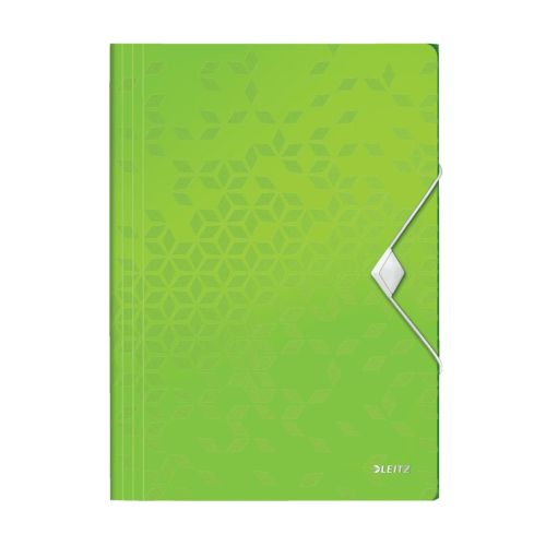 Папка с ластик и 3 капака LEITZ WOW, A4, PP, зелена 1