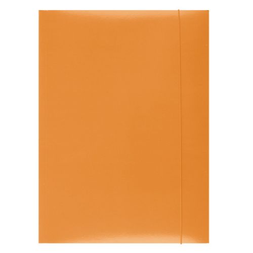 Папка с ластик и 3 капака OFFICE PRODUCTS, A4, картон 300 г с UV лак, оранжева