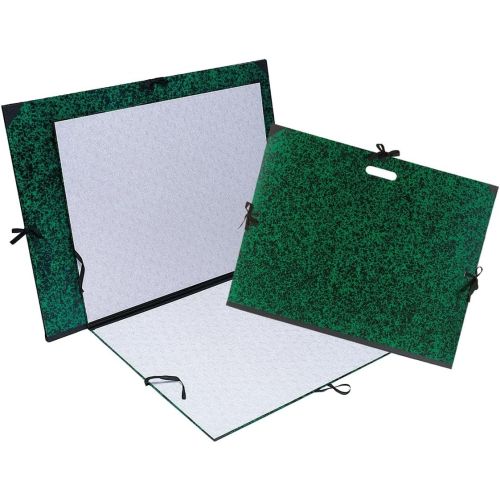 Папка за рисунки EXACOMPTA Marbled Green, 470х620 мм, А2, картон 1170 г, с текстилни връзки и гръб,  1