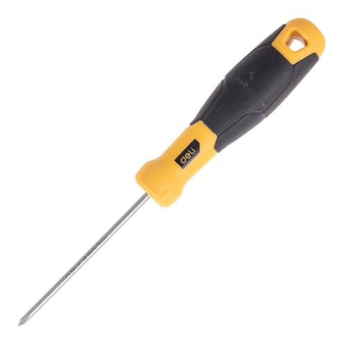 Philips отвертка Deli TOOLS EDL633075, CR-V PH 0 x 75 мм, магнитен връх, ергономична, жълточерна — Joya.bg 1