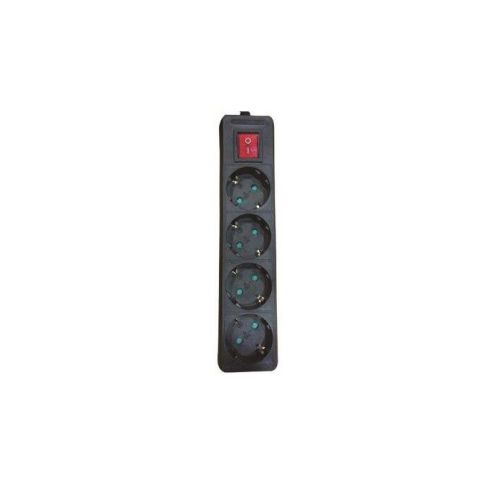 Разклонител Eurolamp, 4 гнезда с ключ, защита за деца, 2 м, черен 1