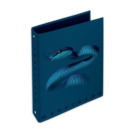 Рингов класьор PIGNA Monocromo Blue, A4, 40 мм, 4 ринга D30 мм, ламиниран картон, син 1