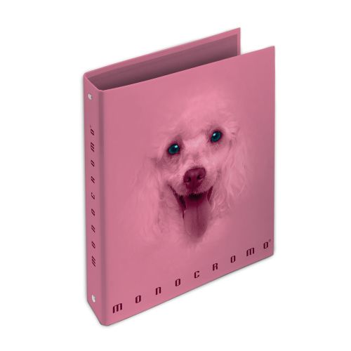Рингов класьор PIGNA Monocromo Pink, A4, 40 мм, 4 ринга D30 мм, ламиниран картон, розов 1