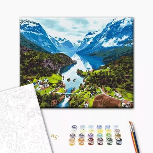 Рисуване по номера BrushMe, с подрамка, ALPS/Алпи, 40x50 см — Joya.bg 1