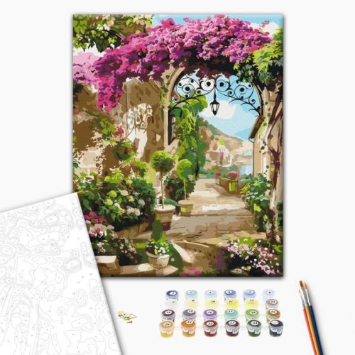 Рисуване по номера BrushMe, с подрамка, FLOWER ARCH/Цветна арка, 40x50 см — Joya.bg 1
