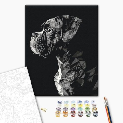 Рисуване по номера BrushMe, с подрамка, NIGHT WATCHMAN/Куче, 40x50 см — Joya.bg 1