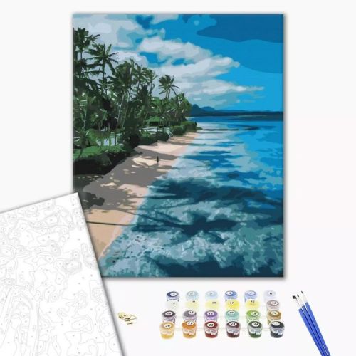 Рисуване по номера BrushMe, с подрамка, PARADISE EMBANKMENT/Плаж, 40x50 см — Joya.bg 1
