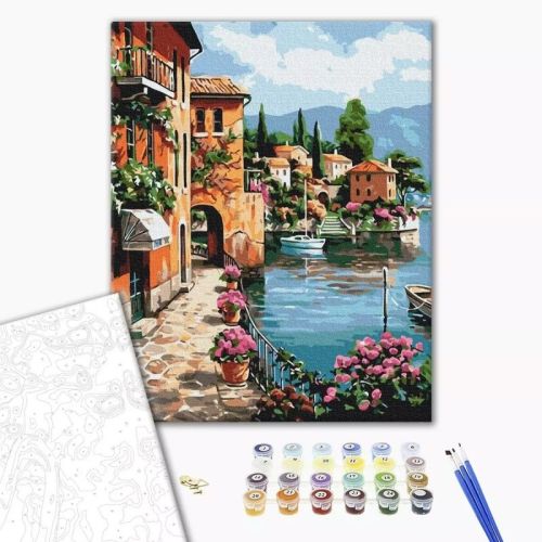 Рисуване по номера BrushMe, с подрамка, UNDER THE SUN POSITANO/Позитано, 40x50 см — Joya.bg 1