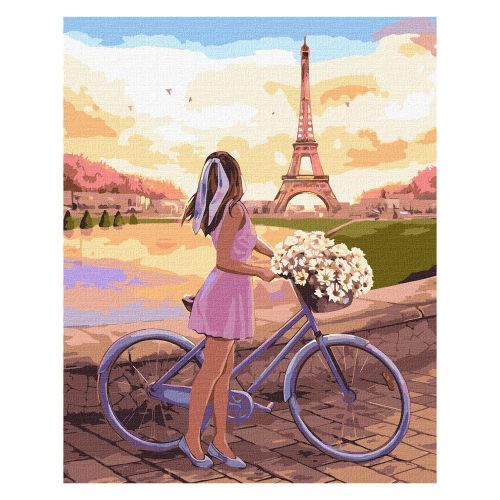 Рисуване по номера IDEYKA, с подрамка, ROMANCE IN PARIS/Романтика в Париж, 40х50 см — Joya.bg 1