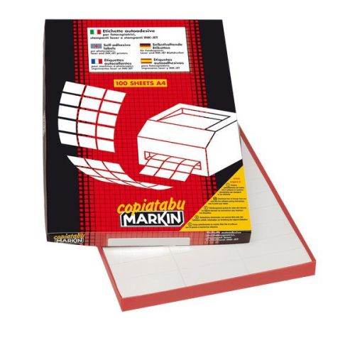 Самозалепващи етикети MARKIN Laser/Copier/Inkjet, бели, А4, 105х148 мм, 4 бр./л., 100л. — Joya.bg 1