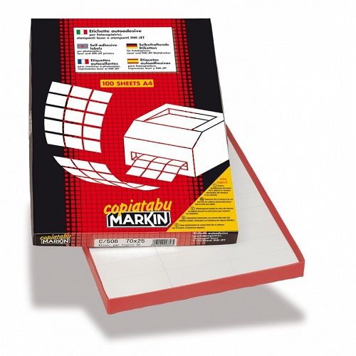 Самозалепващи етикети MARKIN Laser/Copier/Inkjet, бели, А4, 52.5х37 мм, 32 бр/л.,  100 л. — Joya.bg