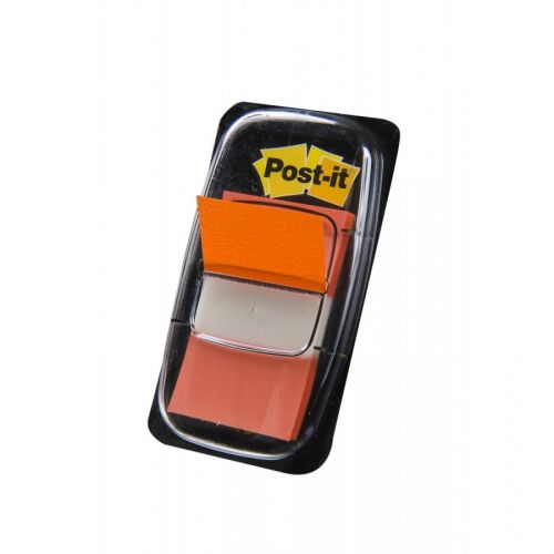 Самозалепващи индекси с диспенсър Post-it, PVC, 25х43 мм, 50 л., оранжеви — Joya.bg