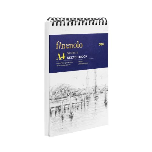 Скицник със спирала Deli Finenolo EC276, A4, 160 г/кв.м, твърди корици, 60 л. 1