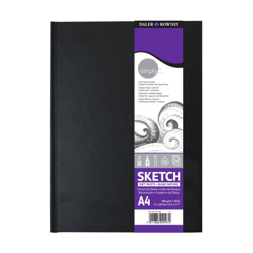 Скицник за сухи техники DALER-ROWNEY Simply Soft, А4, 100 г/кв.м, твърди корици, 54 л. — Joya.bg 1