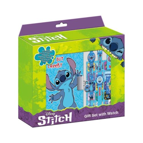 Таен дневник с катинар LILO &amp; STITCH комплект , химикал, часовник, стикери и печати — Joya.bg 1