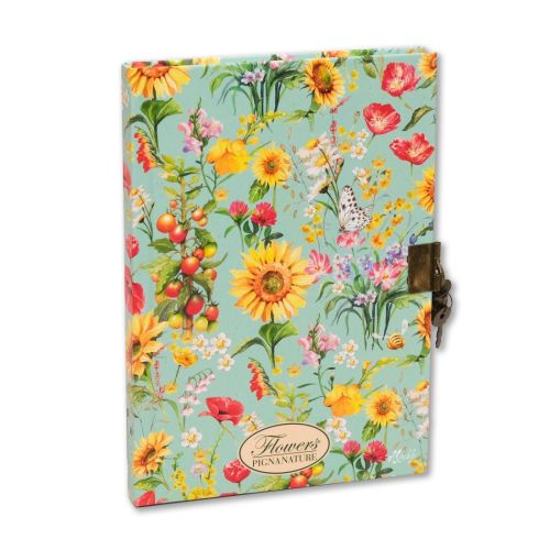 Таен дневник с катинар PIGNA Nature flowers , два дизайна, 192 л.,130х210 мм — Joya.bg 1