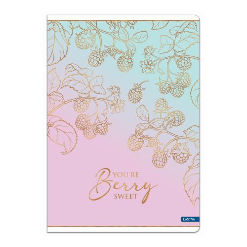 Тетрадка LASTVA Berry, A4, 52 л., линиран офсет 80 г, корица 300 г, мат ламинат, златен ефект — Joya.bg 1