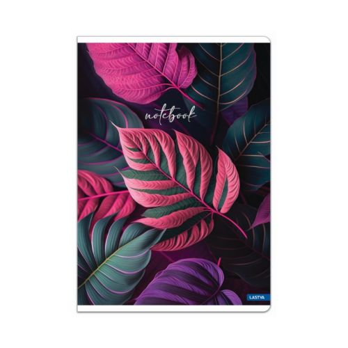 Тетрадка LASTVA BOTANICAL, A5, 52 л., линиран офсет 80 г, корица 300 г, мат ламинат, среб. фолио 4