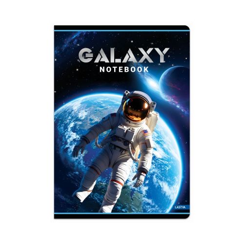 Тетрадка LASTVA Galaxy, A5, 52 л., линиран офсет 80 г, корица 300 г, мат ламинат, релефно фолио 4